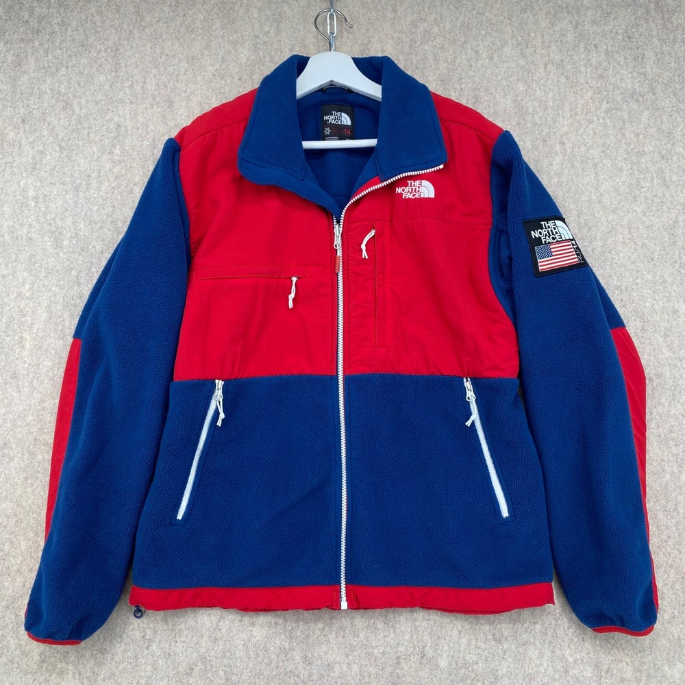 The North Face Denali RU14 Sochi USA Olympics Fleece Jacket Red Blue Mens Medium